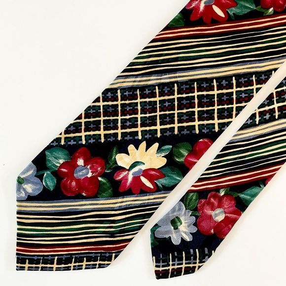 PADRINO Men’s Boutique, Italian Silk Neck Tie, Mix Media Floral, 3 3/4” … - Picture 1 of 5